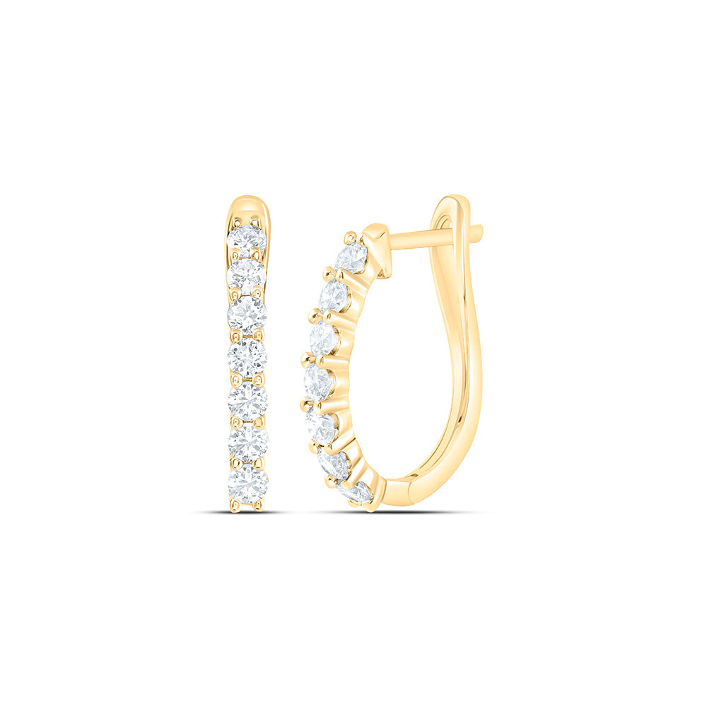 14K Yellow Or White Gold 1 1/2 Cttw Lab Grown Diamond Fashion Hoop Earring