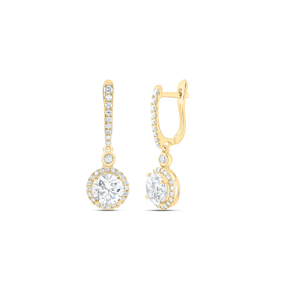 14K Yellow Or White Gold 3 1/2 Cttw Lab Grown Diamond Fashion Round Dangling Earring