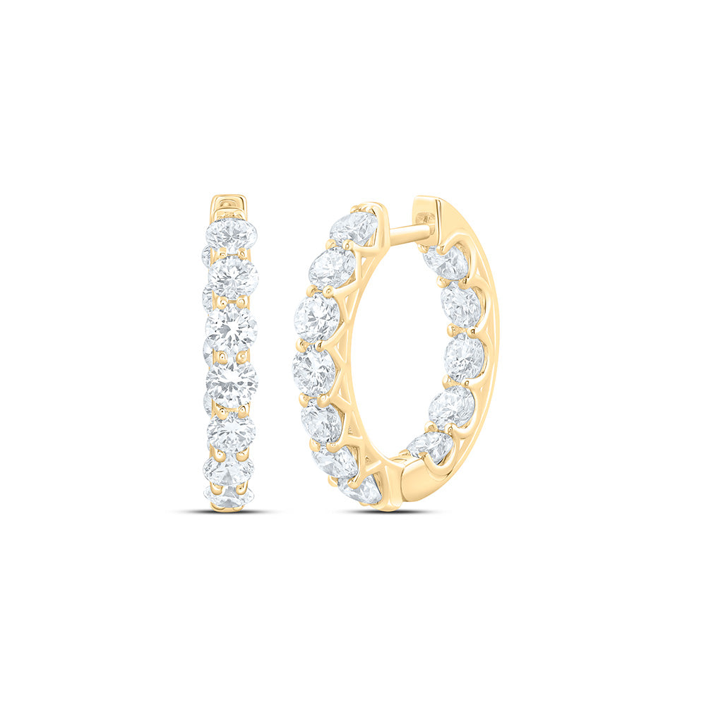 14K Yellow Or White Gold 3 Cttw Lab Grown Diamond Fashion Hoop Earring