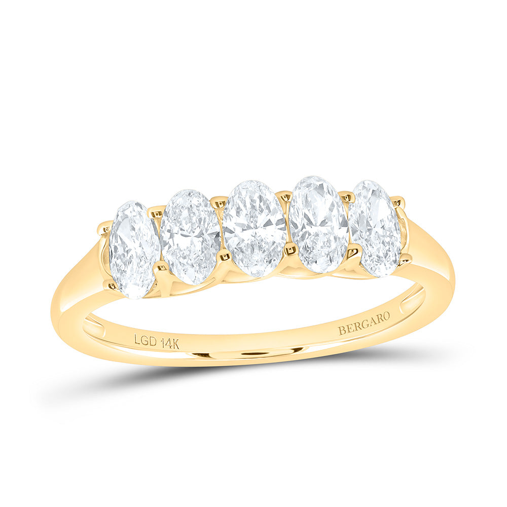 14K Yellow Or White Gold 1 Cttw Lab Grown Diamond Fashion Oval Band