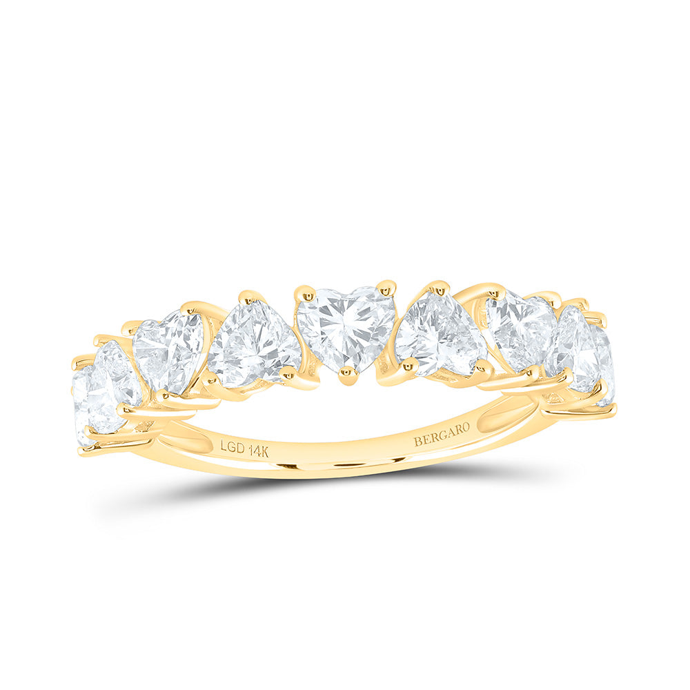 14K Yellow Or White Gold 2 1/5 Cttw Lab Grown Diamond Fashion Heart Band