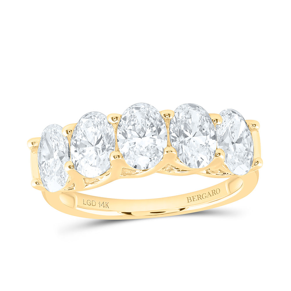 14K Yellow Or White Gold 3 Cttw Lab Grown Diamond Fashion Oval Band