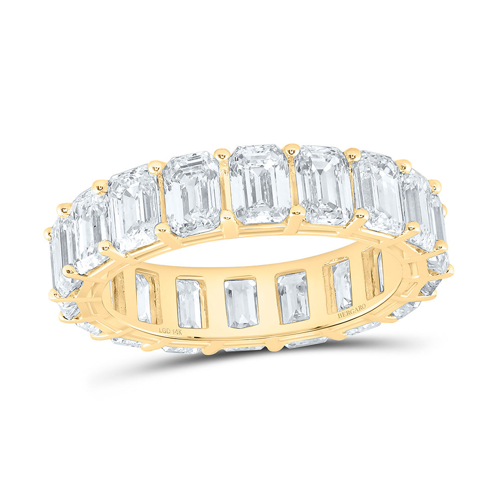 14K Yellow Or White Gold 6 1/3 Cttw Lab Grown Diamond Fashion Emerald Band