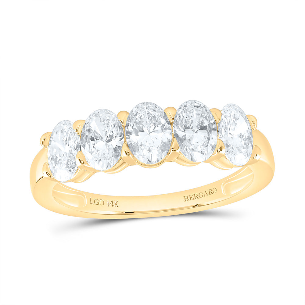 14K Yellow Or White Gold 1 1/2 Cttw Lab Grown Diamond Fashion Oval Band