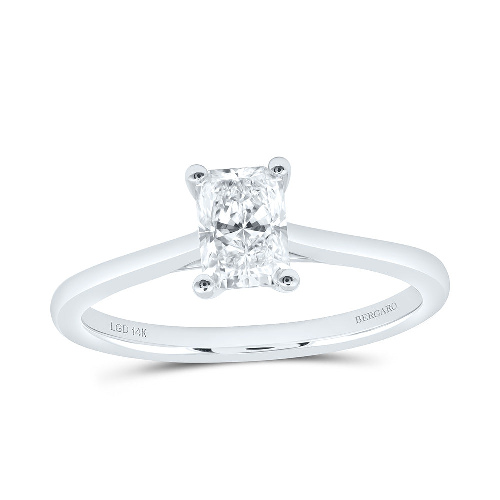 14K Yellow Or White Gold 3/4 Cttw Lab Grown Diamond Radiant Solitaire Ring
