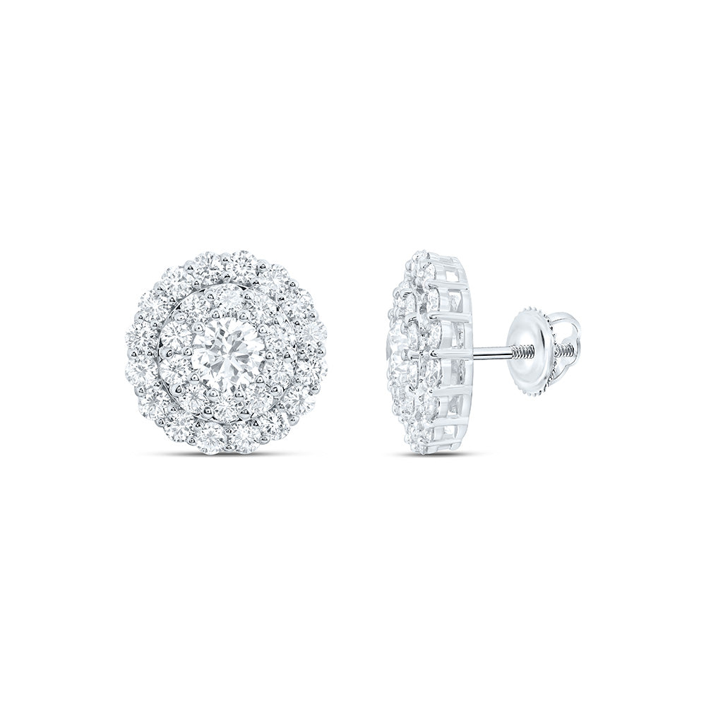 10K Yellow Or White Gold 3 Cttw Lab Grown Diamond Round Mens Earring