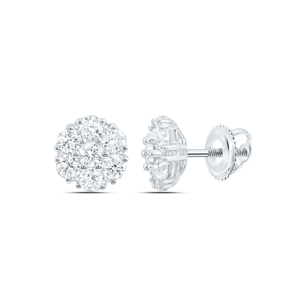 10K Yellow Or White Gold 1 Cttw Lab Grown Diamond Fashion Flower Earring
