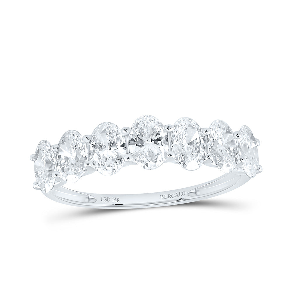 14K Yellow Or White Gold 1 3/4 Cttw Lab Grown Diamond Fashion Oval Band