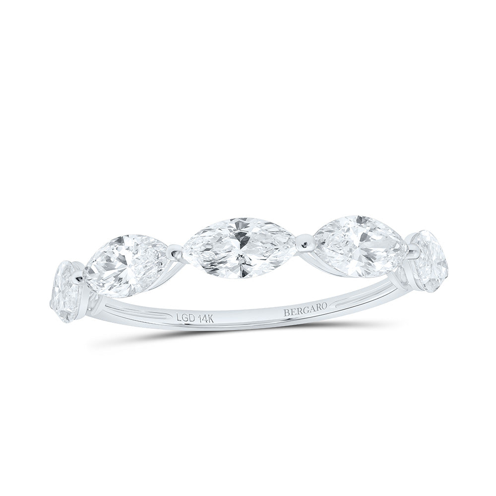 14K Yellow Or White Gold 1 1/2 Cttw Lab Grown Diamond Fashion Marquise Band