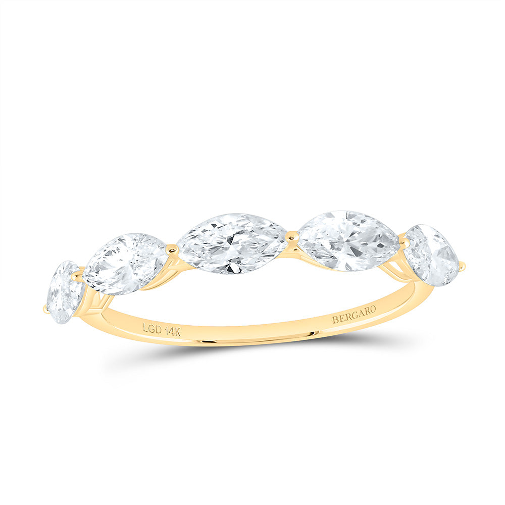14K Yellow Or White Gold 1 1/3 Cttw Lab Grown Diamond Fashion Marquise Band
