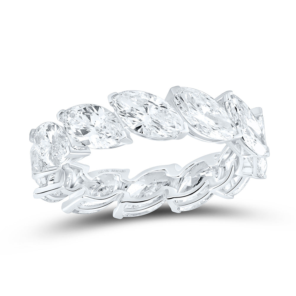 14K White Gold 5 7/8 Cttw Lab Grown Diamond Fashion Marquise Band