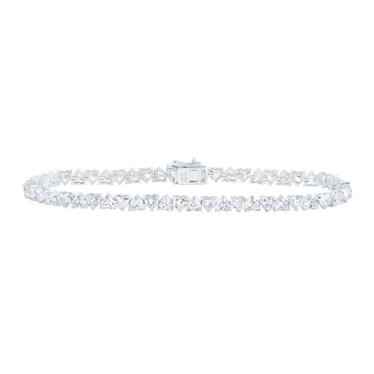 14K Yellow Or White Gold 7 1/2 Cttw Lab Grown Diamond Fashion Heart Bracelet (7 Inch)