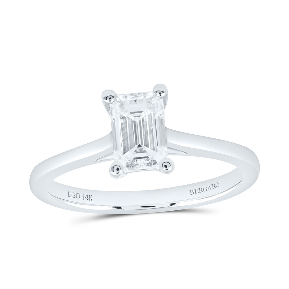 14K Yellow Or White Gold 1 Cttw Lab Grown Diamond Emerald Solitaire Ring