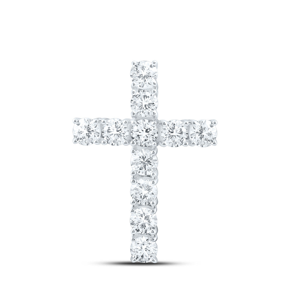 14K Yellow Or White Gold 2 Cttw Lab Grown Diamond Fashion Cross Pendant
