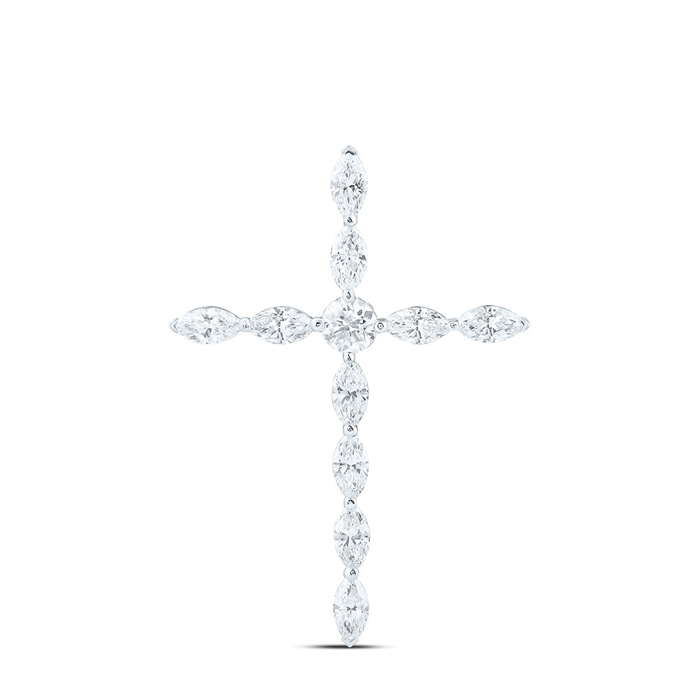 14K Yellow Or White Gold 1 Cttw Lab Grown Diamond Fashion Cross Pendant