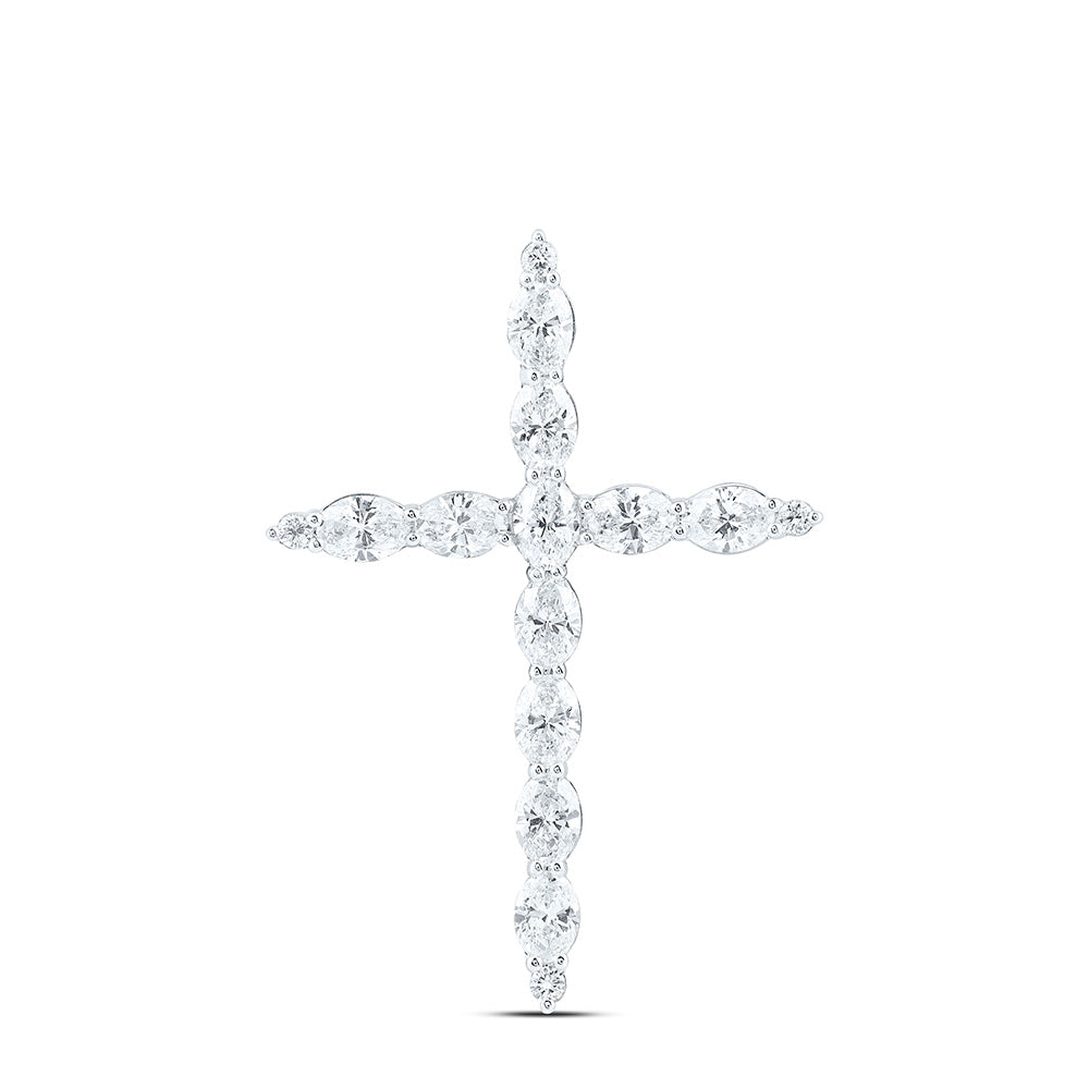 14K Yellow Or White Gold 1 1/2 Cttw Lab Grown Diamond Fashion Cross Pendant