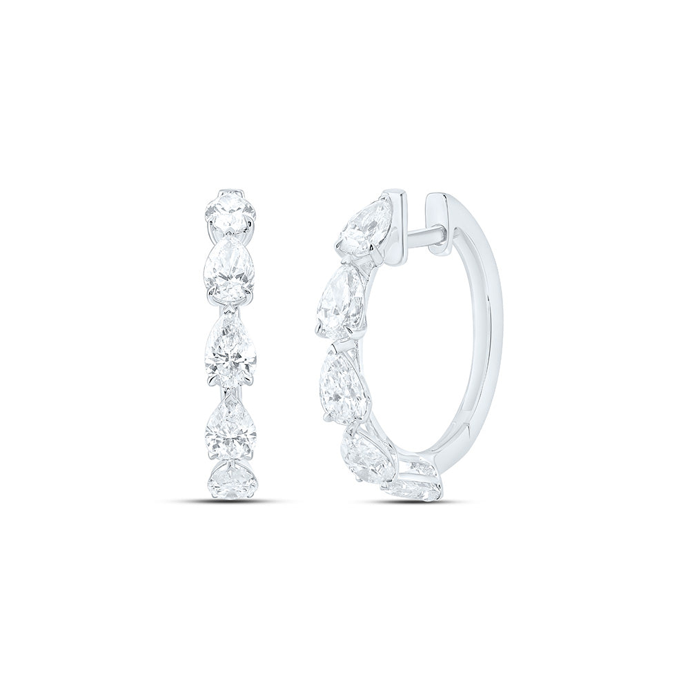 14K Yellow Or White Gold 2 Cttw Lab Grown Diamond Fashion Pear Hoop Earring