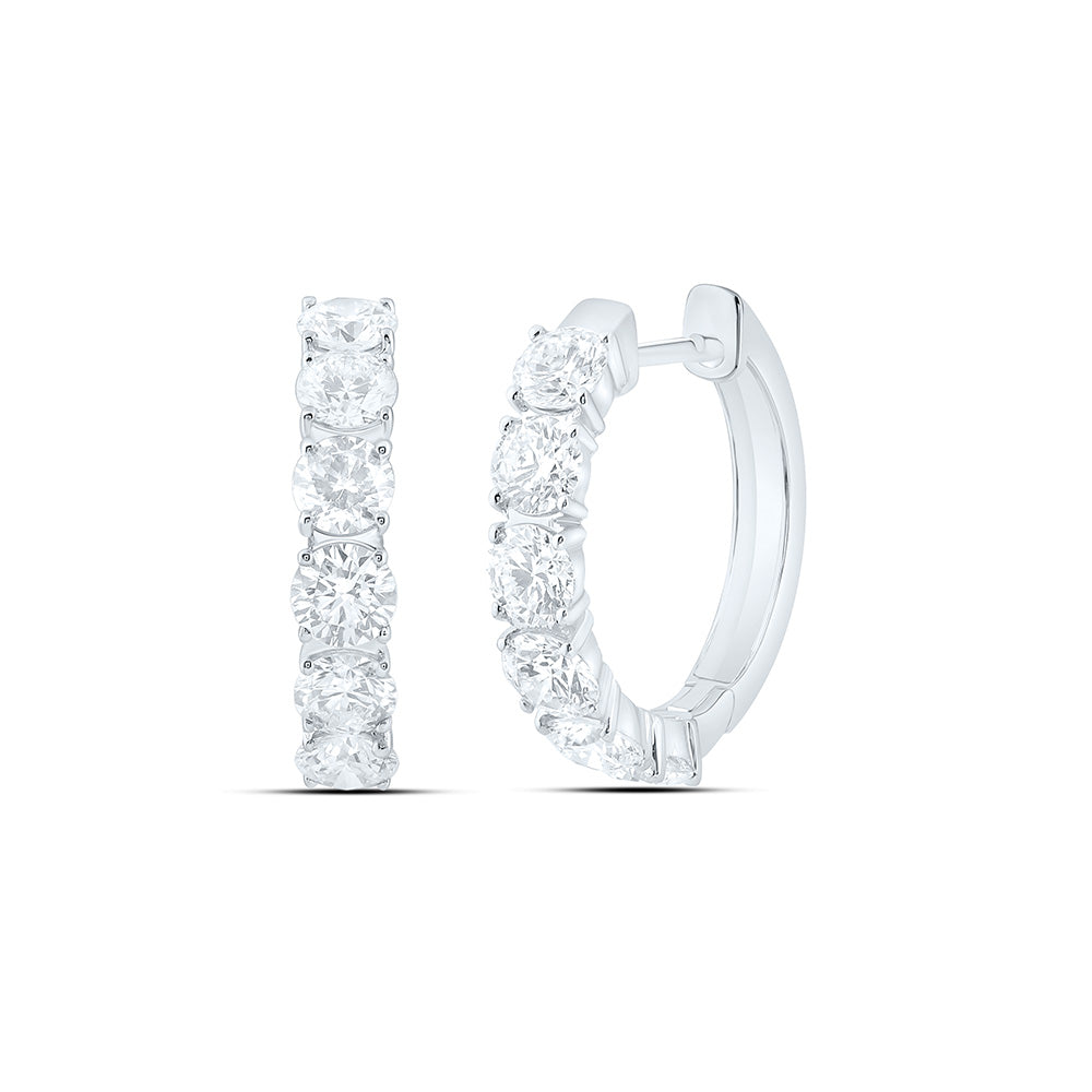 14K Yellow Or White Gold 2 1/3 Cttw Lab Grown Diamond Fashion Round Hoop Earring