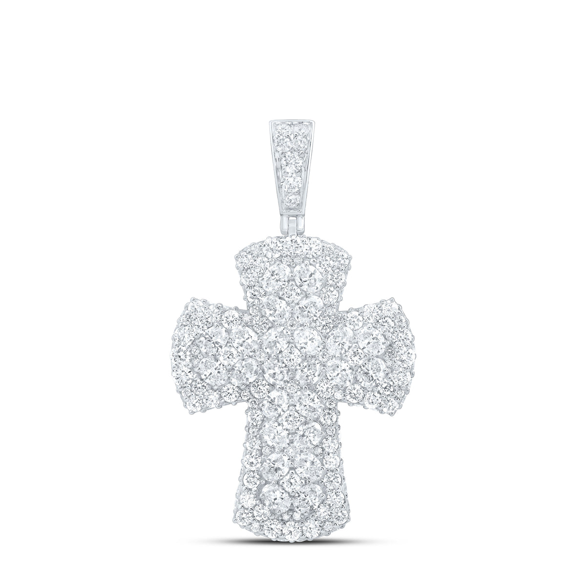 10K Yellow Or White Gold 8 1/3 Cttw Lab Grown Diamond Cross Mens Charm