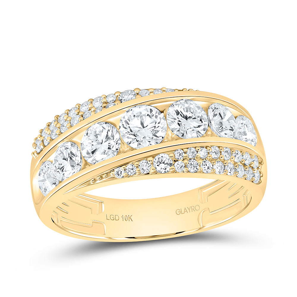 10K Yellow Gold 2 1/3 Cttw Lab Grown Diamond Mens Band