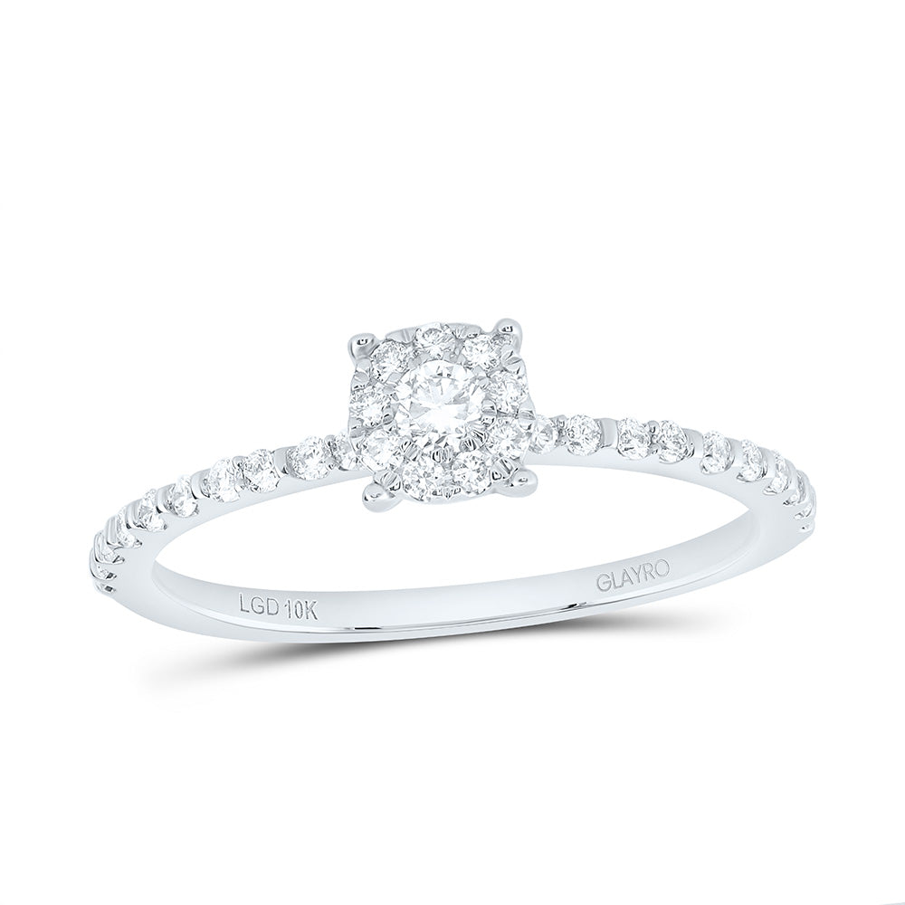 10K Yellow Or White Gold 1/3 Cttw Lab Grown Diamond Fashion Round Promise Ring