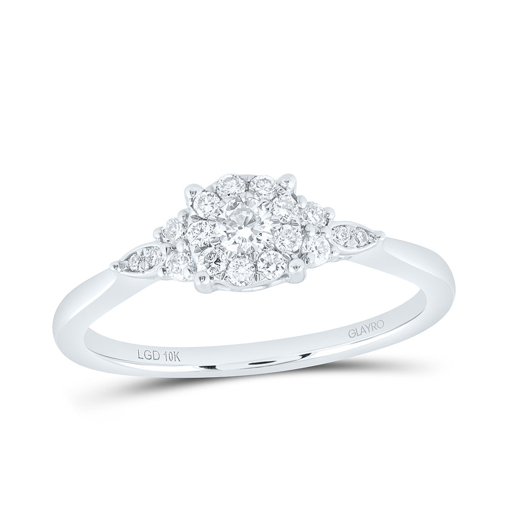 10K Yellow Or White Gold 1/3 Cttw Lab Grown Diamond Fashion Round Promise Ring