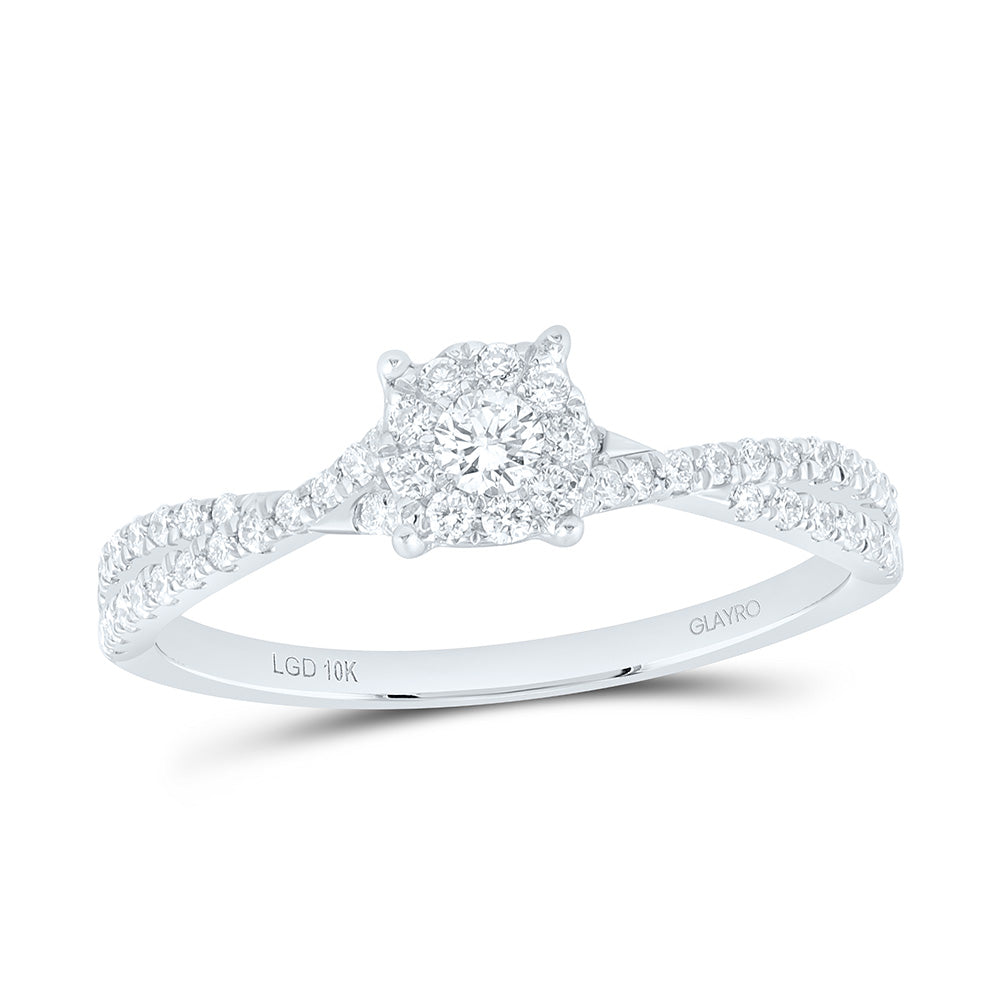10K Yellow Or White Gold 1/3 Cttw Lab Grown Diamond Fashion Round Promise Ring