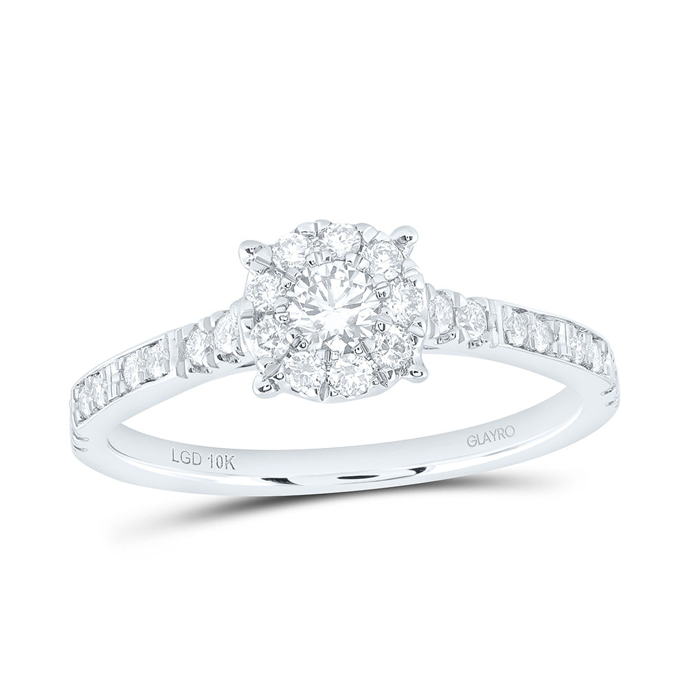 10K Yellow Or White Gold 1/2 Cttw Lab Grown Diamond Fashion Round Promise Ring
