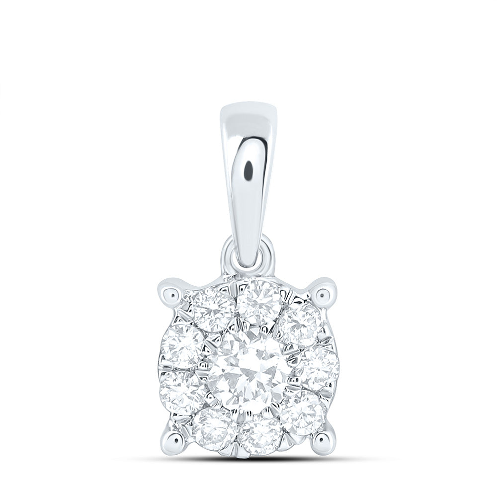 10K Yellow Or White Gold 1/6 Cttw Lab Grown Diamond Fashion Round Pendant
