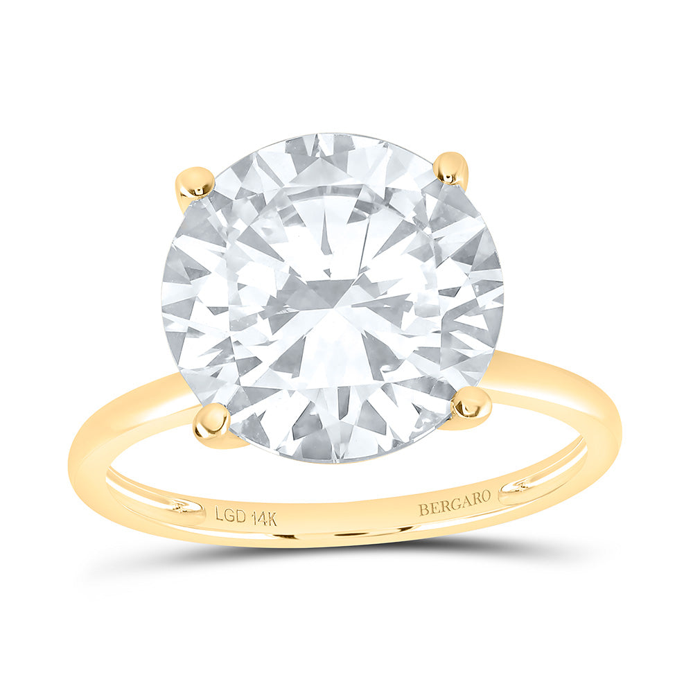 14K Yellow Gold 6 Cttw Lab Grown Diamond Round Solitaire Ring