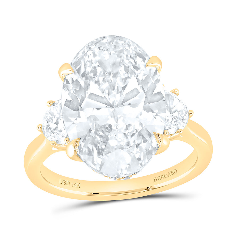 14K Yellow Gold 8 5/8 Cttw Lab Grown Diamond 8 Cttw Center Oval Engagement Ring
