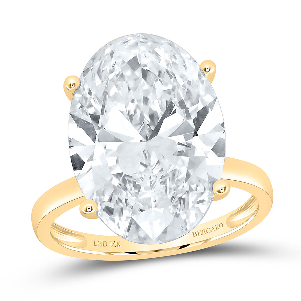14K Yellow Gold 10 Cttw Lab Grown Diamond Oval Solitaire Ring