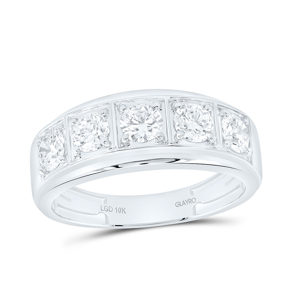 10K Yellow Or White Gold 1 5/8 Cttw Lab Grown Diamond Mens Band