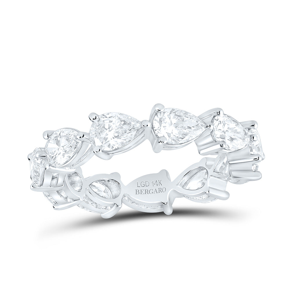 14K Yellow Or White Gold 3 1/2 Cttw Lab Grown Diamond Fashion Eternity Pear Band