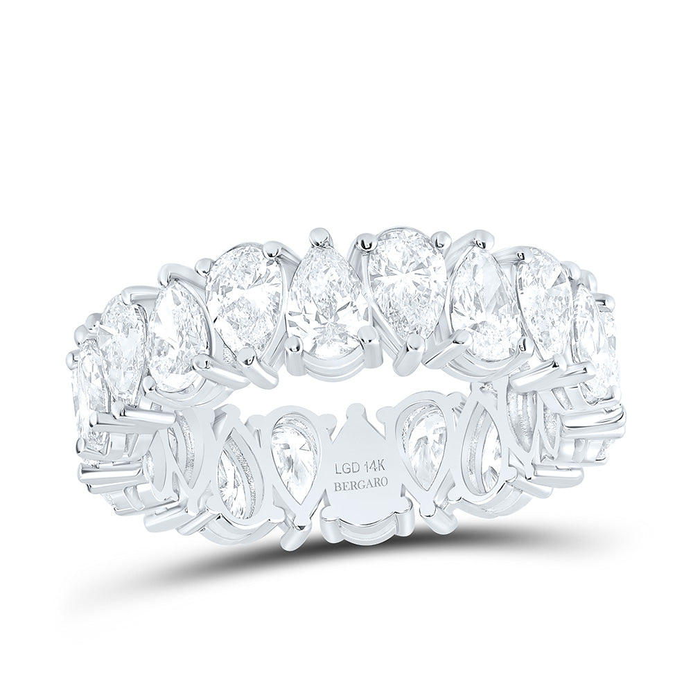 14K Yellow Or White Gold 4 Cttw Lab Grown Diamond Fashion Eternity Pear Band
