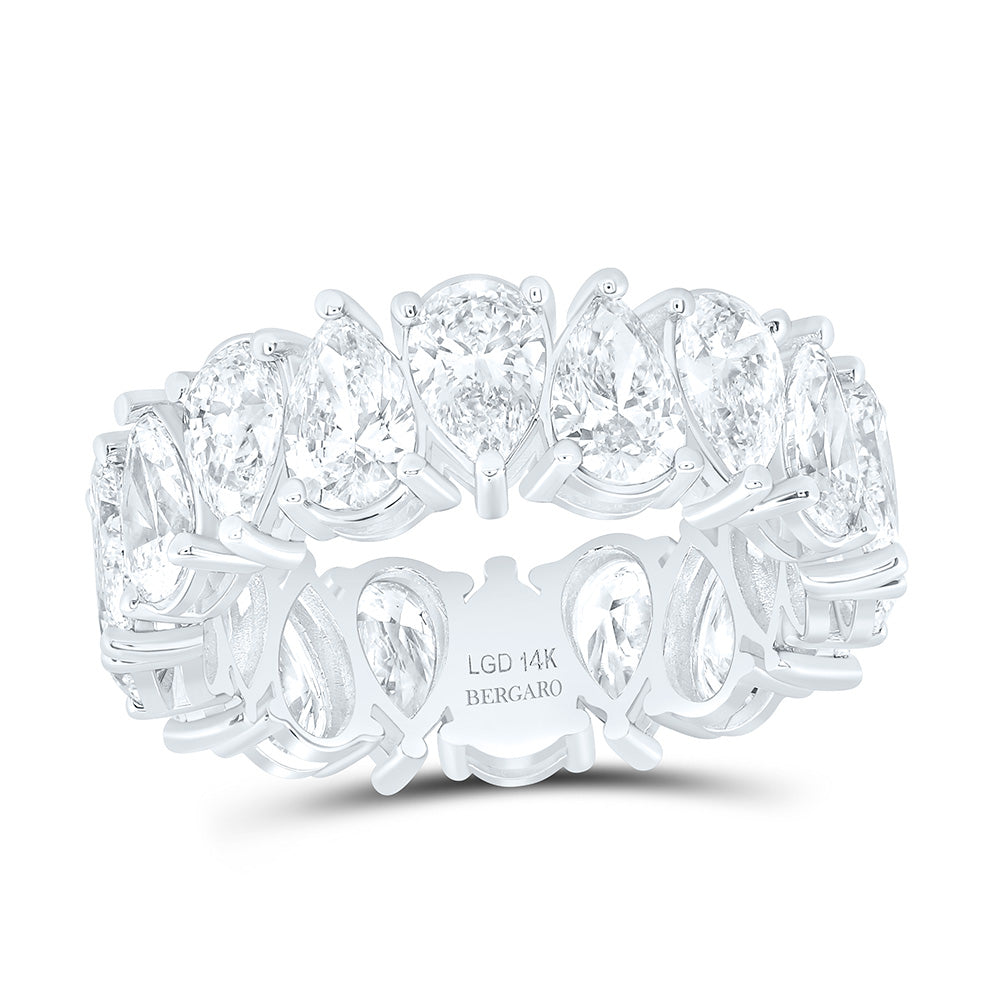 14K Yellow Or White Gold 5 3/4 Cttw Lab Grown Diamond Fashion Eternity Pear Band