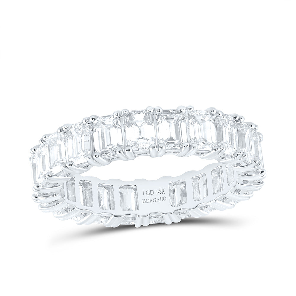 14K Yellow Or White Gold 4 5/8 Cttw Lab Grown Diamond Fashion Eternity Emerald Band