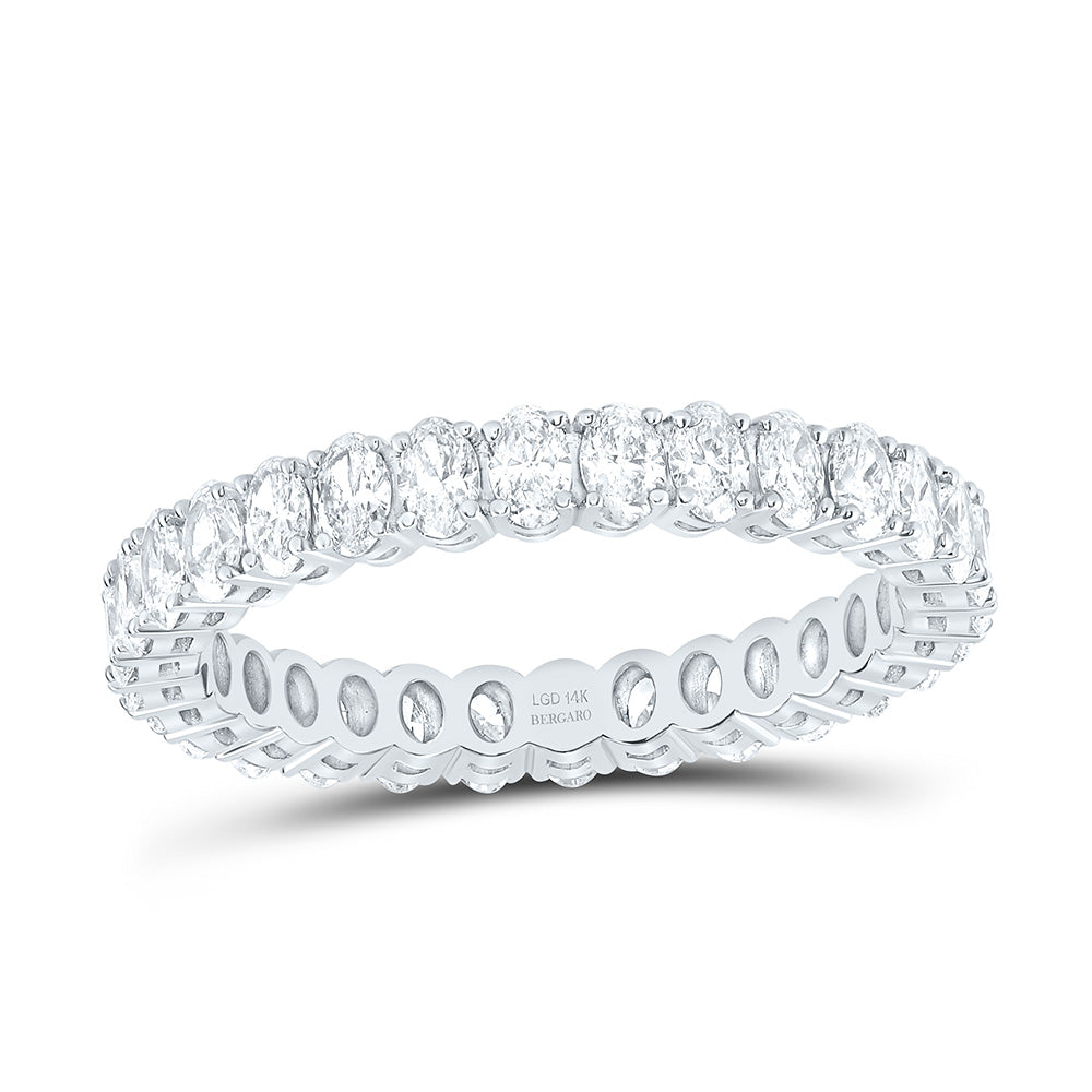 14K Yellow Or White Gold 1 1/2 Cttw Lab Grown Diamond Fashion Eternity Oval Band