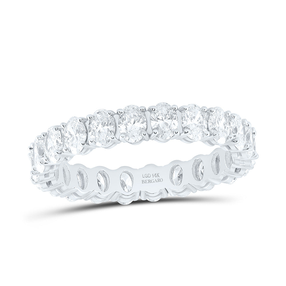 14K Yellow Or White Gold 2 1/4 Cttw Lab Grown Diamond Fashion Eternity Oval Band