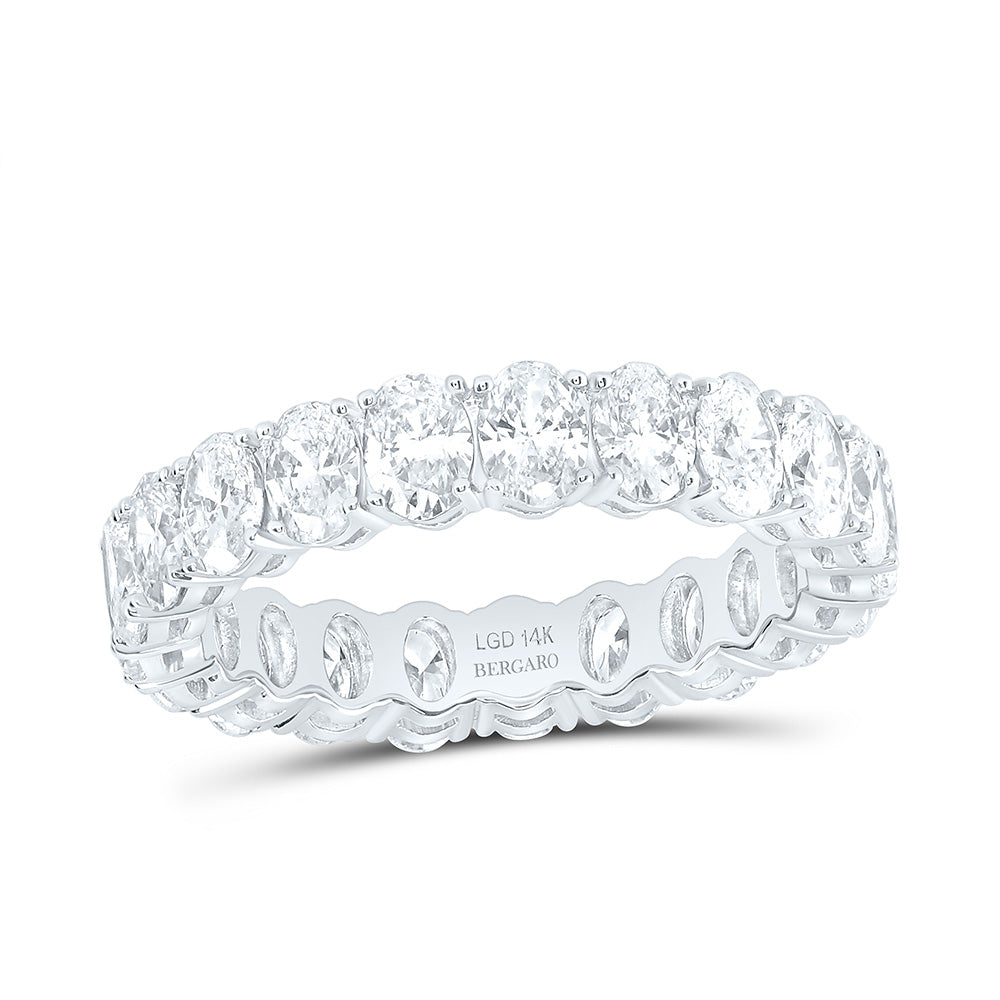 14K Yellow Or White Gold 3 1/3 Cttw Lab Grown Diamond Fashion Eternity Oval Band