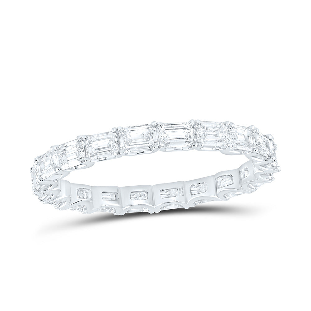 14K Yellow Or White Gold 2 Cttw Lab Grown Diamond Fashion Eternity Emerald Band