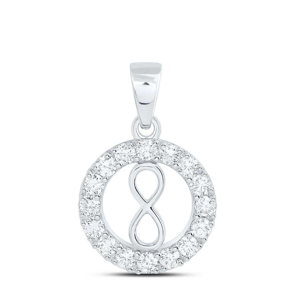 10K Yellow Or White Gold 1/2 Cttw Lab Grown Diamond Fashion Round Infinity Pendant
