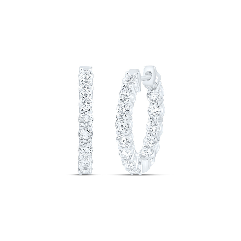 10K Yellow Or White Gold 1 Cttw Lab Grown Diamond Fashion Hoop Earring