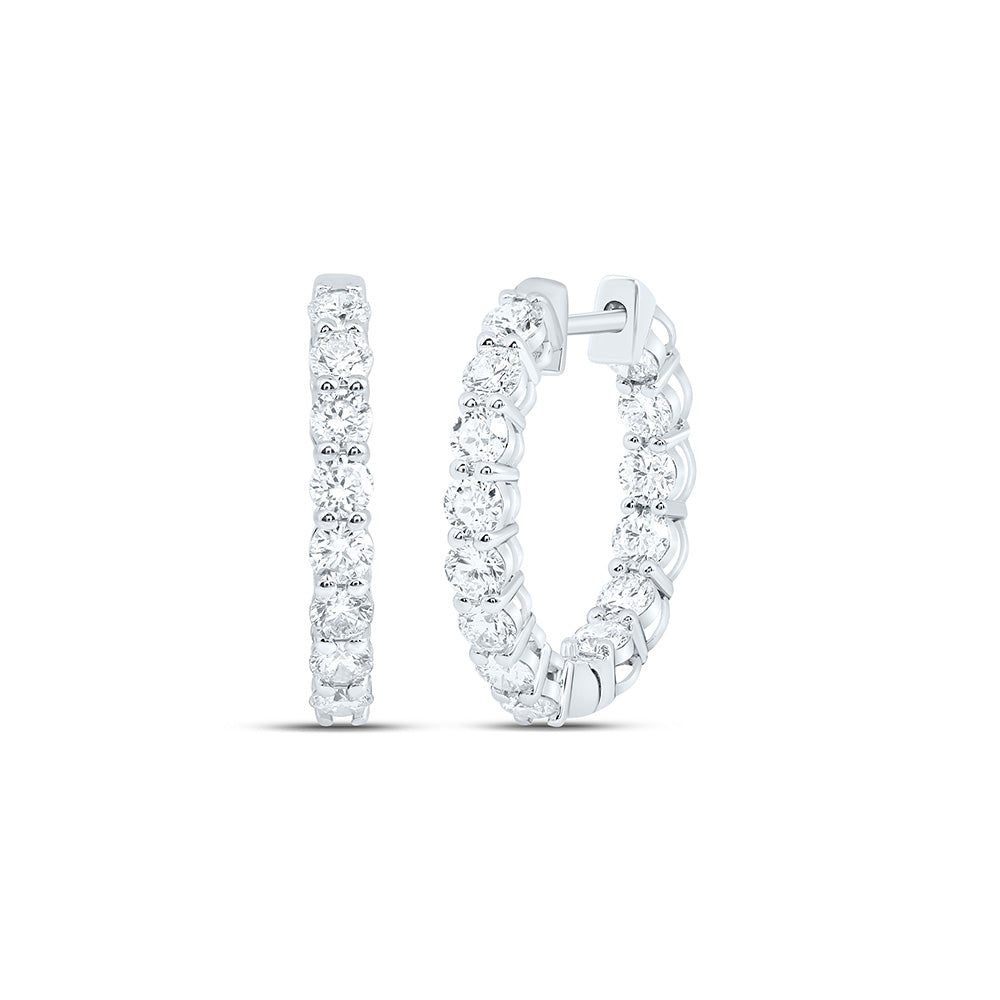 10K Yellow Or White Gold 2 Cttw Lab Grown Diamond Fashion Hoop Earring