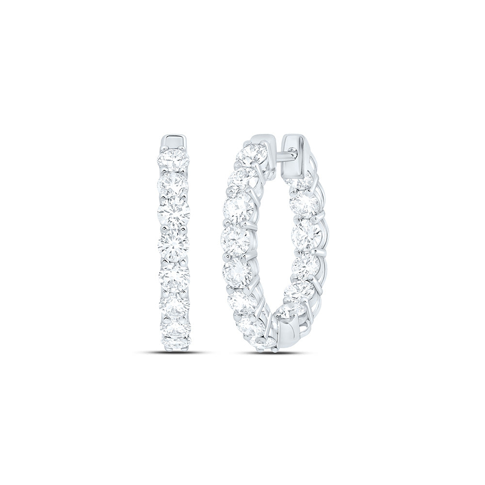 10K Yellow Or White Gold 2 3/4 Cttw Lab Grown Diamond Fashion Hoop Earring
