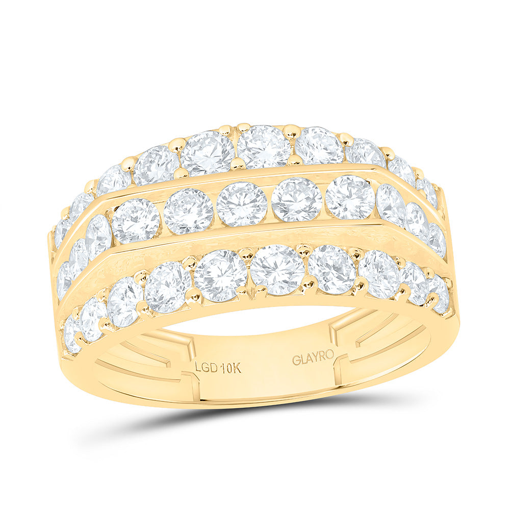 10K Yellow Gold 2 Cttw Lab Grown Diamond Mens Band