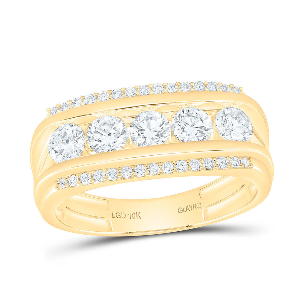 10K Yellow Gold 1 1/2 Cttw Lab Grown Diamond Mens Band