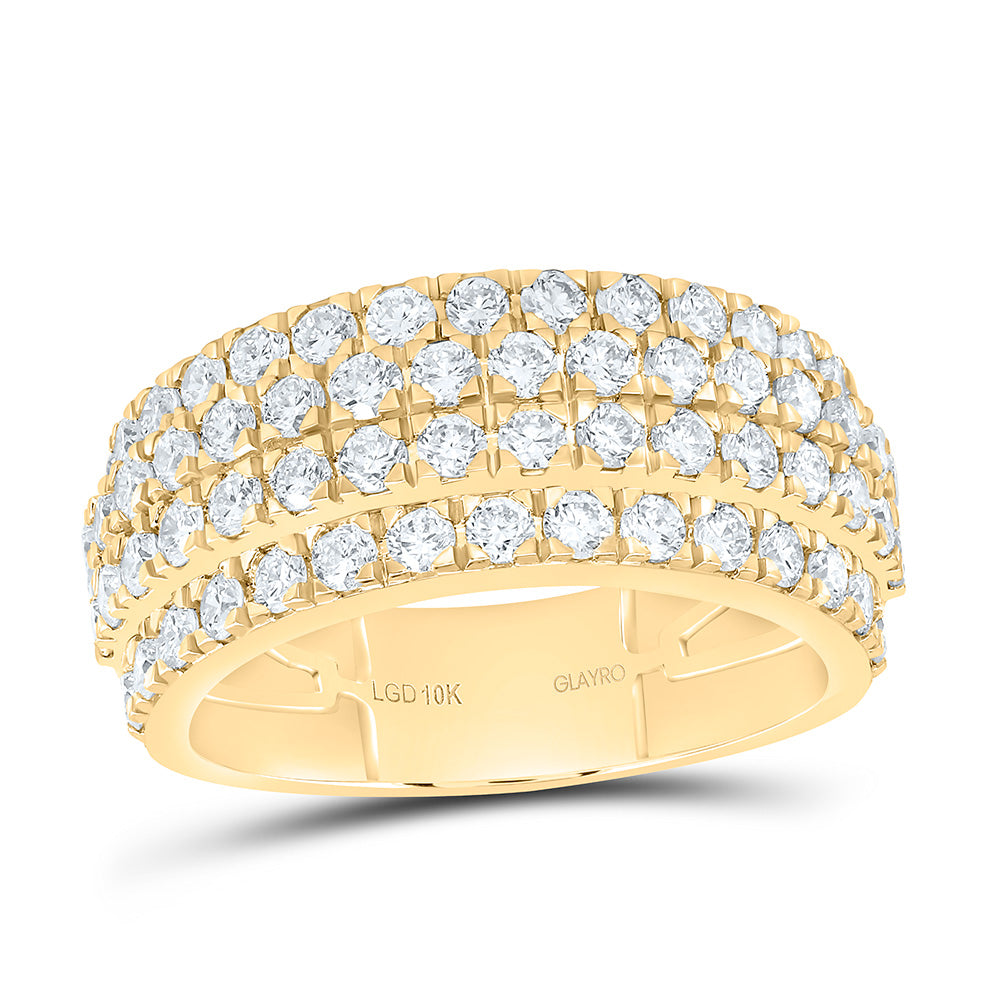 10K Yellow Gold 2 5/8 Cttw Lab Grown Diamond Mens Band