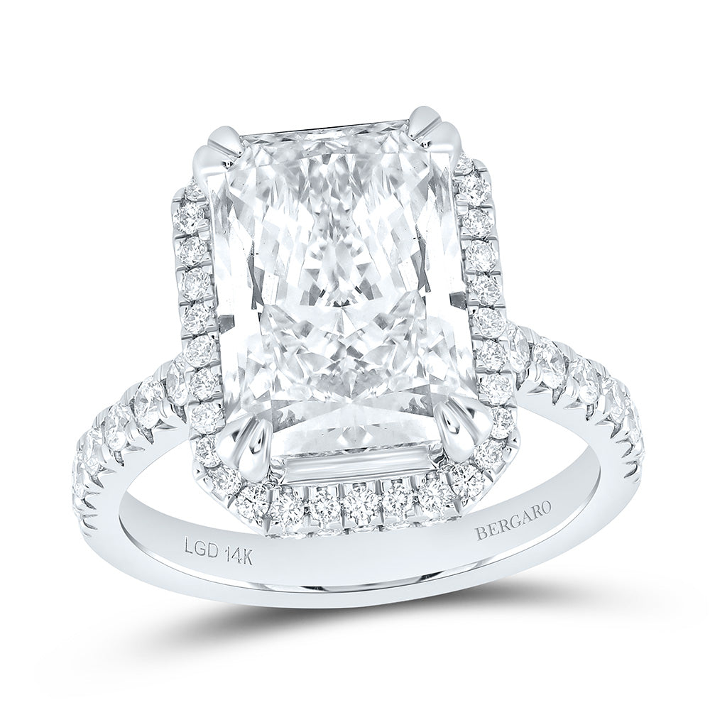 14K Yellow Or White Gold 5 3/4 Cttw Lab Grown Diamond 5 Cttw Center Radiant Engagement Ring