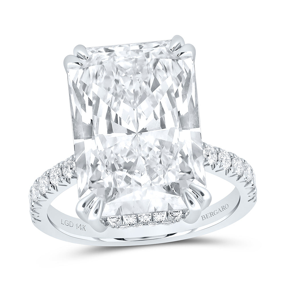 14K Yellow Or White Gold 10 3/4 Cttw Lab Grown Diamond 10 Cttw Center Radiant Engagement Ring